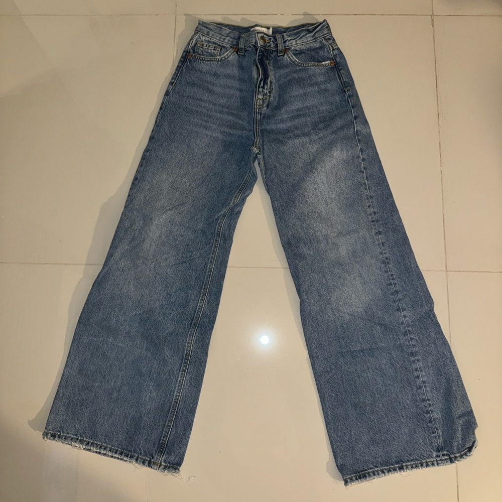 Wide-Leg Blue Jeans Topshop